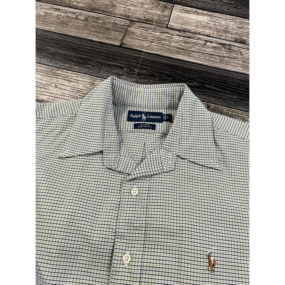 Polo Ralph Lauren Shirt Mens Large Oxford  Tattersall Check Blake‎ Fleshy Pony
